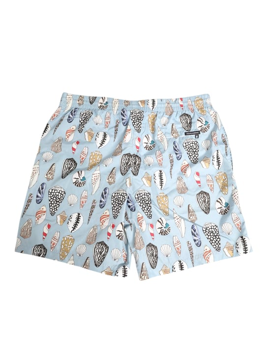 DOLCE & GABBANA Pantalones Cortos de Nálisis para Hombre con Estampado de Concha Azul - Image 5