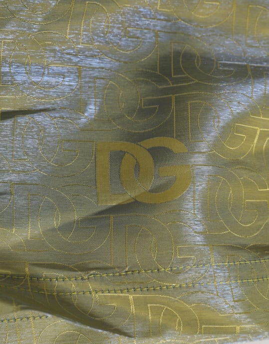 Dolce & Gabbana Bañador de Hombre con Estampado de Logo Metálico en Poliéster Verde - Image 3