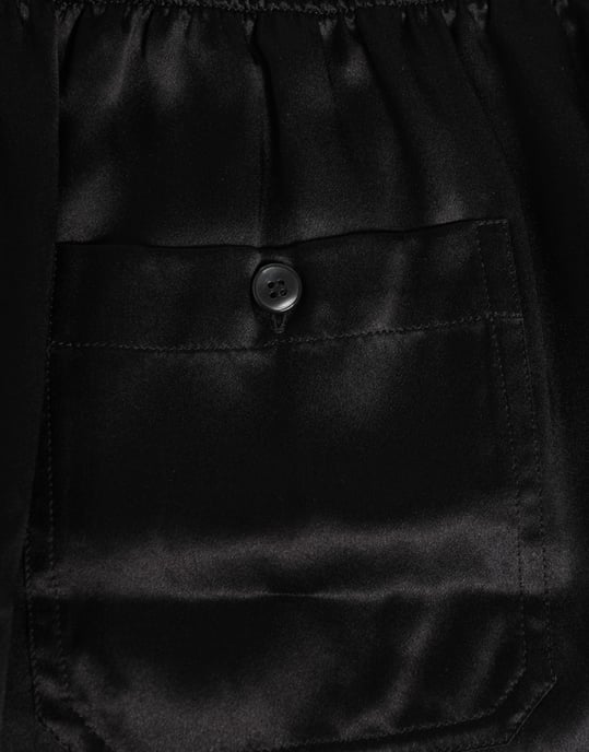 Bañador de Hombres en Satén de Seda Negra con Elastano de Dolce & Gabbana - Image 5