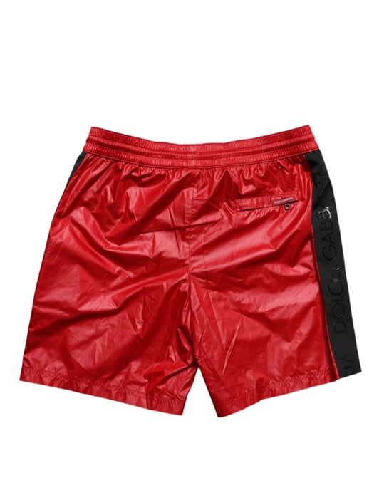 Shorts de playa de poliéster rojos Dolce & Gabbana 2 piezas de baño - Image 3