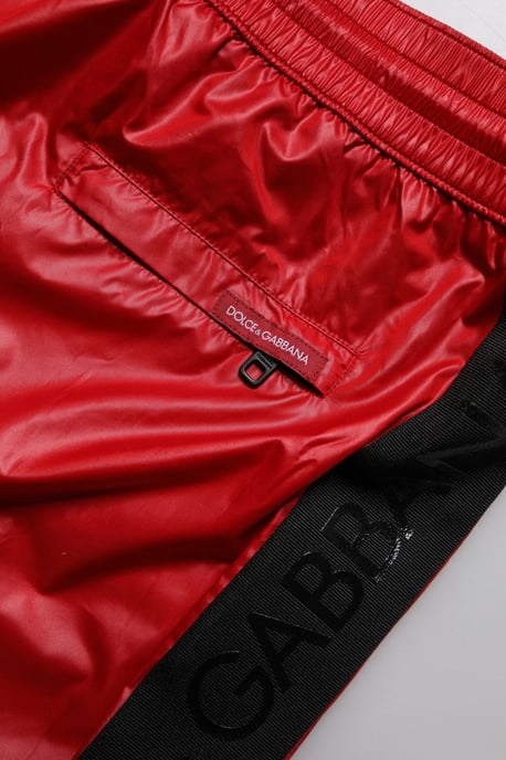 Shorts de playa de poliéster rojos Dolce & Gabbana 2 piezas de baño - Image 4