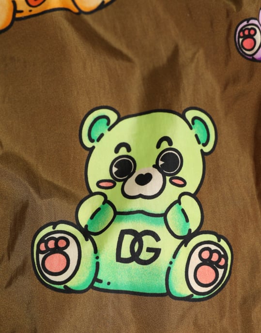 DOLCE & GABBANA Pantalones Cortos de Baño para Hombre con Oso de Peluche Multicolor Marrón - Image 3