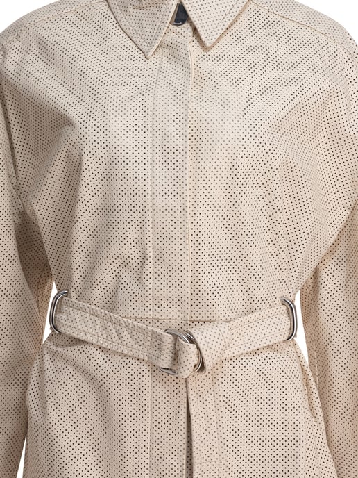 Abrigo de Cuero Beige - Image 3