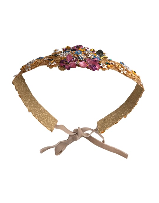 Cinturón Ancho Multicolor con Cristales Florales Embellecidos de Dolce & Gabbana - Image 5