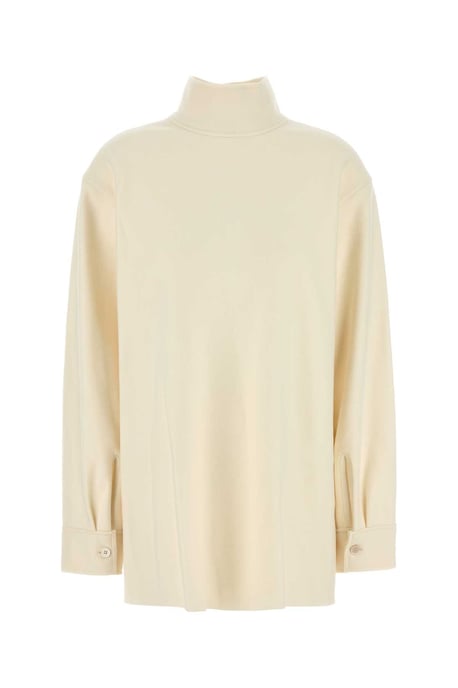 Blusa de mezcla de lana color crema - Image 2