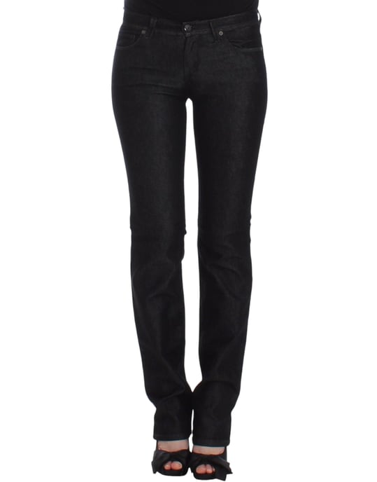 Pantalones de mezclilla ajustados negros Ermanno Scervino con pierna estrecha y elasticidad - Image 1