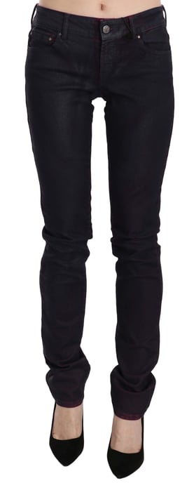 Pantalones de mezclilla ajustados de algodón negro de talle bajo Just Cavalli - Image 1