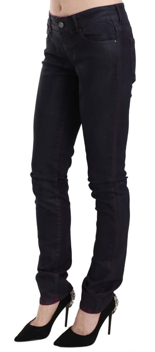 Pantalones de mezclilla ajustados de algodón negro de talle bajo Just Cavalli - Image 4