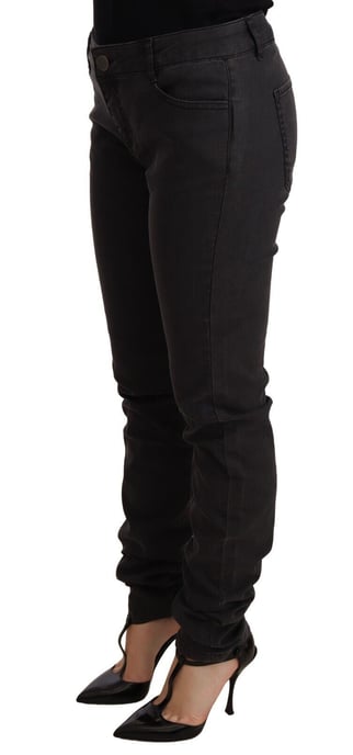 Jeans de mujer PINKO de mezclilla negra de algodón elástico ajustados de talle medio - Image 2