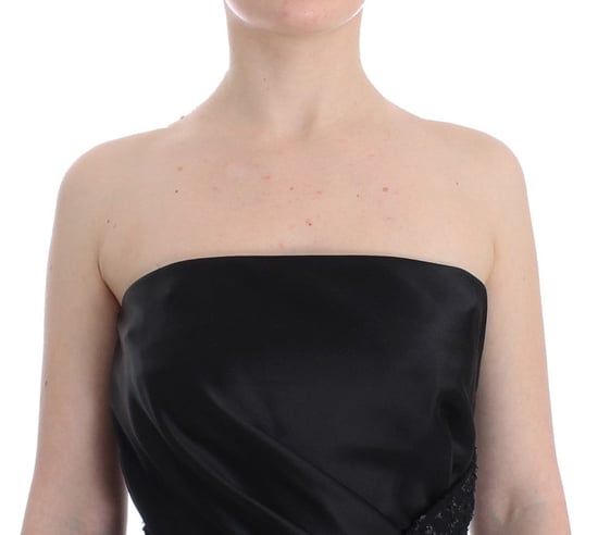 Vestido Lápiz Sin Tirantes Decorado Masha Ma Negro - Image 5