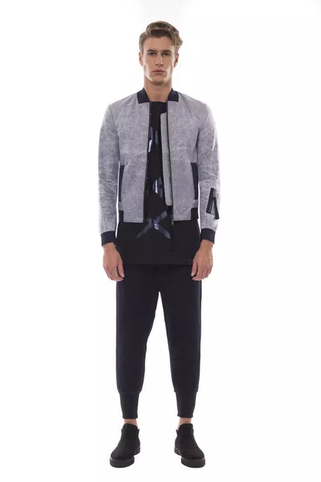 Chaqueta Bomber para Hombre de Poliéster Gris Nicolo Tonetto - Image 4