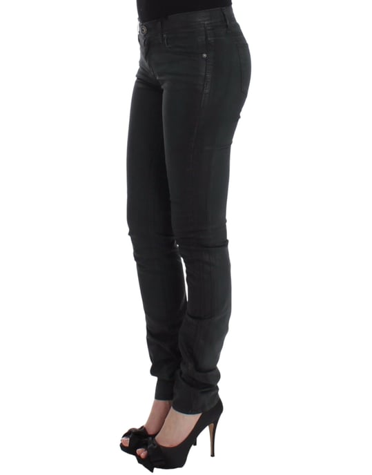 Pantalones de Denim Ajustados Verdes de Ermanno Scervino, Pierna Recta, Elasticados - Image 2