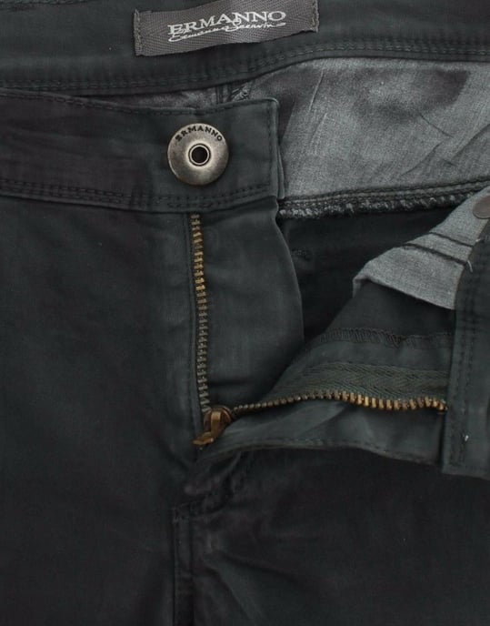 Pantalones de Denim Ajustados Verdes de Ermanno Scervino, Pierna Recta, Elasticados - Image 5