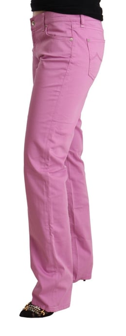 Jeans de mezclilla tapered de algodón rosa de tiro bajo Jacob Cohen - Image 2
