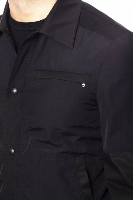 Chaqueta bomber para hombres Verri de algodón negro - Image 4