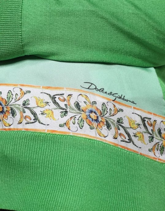 Suéter de Manga Larga Granita Al Limone de Seda Verde Dolce & Gabbana - Image 4