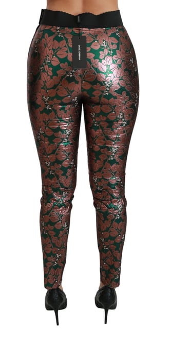 Medias de Pantalón Ajustadas Verde Bronzo con Hoja de Dolce & Gabbana - Image 5