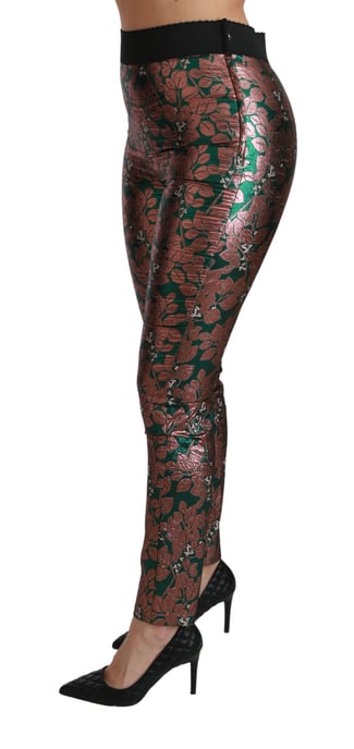 Medias de Pantalón Ajustadas Verde Bronzo con Hoja de Dolce & Gabbana - Image 6