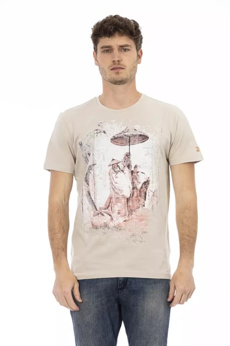 Camiseta de Hombre Trussardi Action Beige de Algodón - Image 1