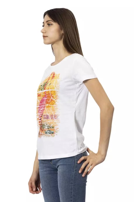 Camiseta de mujer Trussardi Action de algodón blanco - Image 2