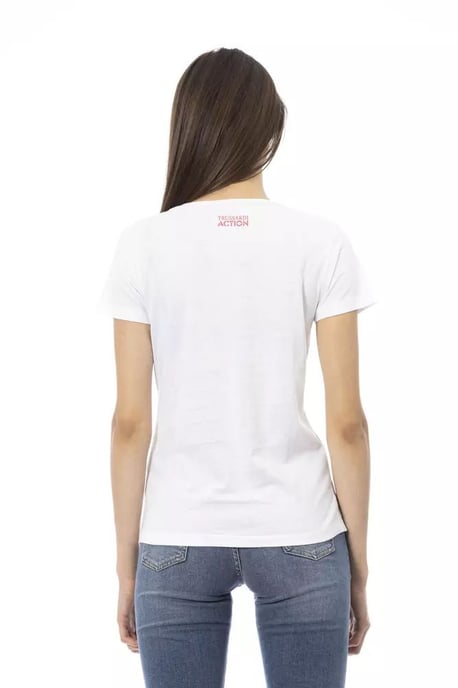 Camiseta de mujer Trussardi Action de algodón blanco - Image 4