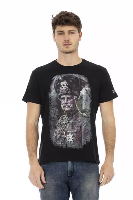 Camiseta de algodón negra para hombre Trussardi Action - Image 1