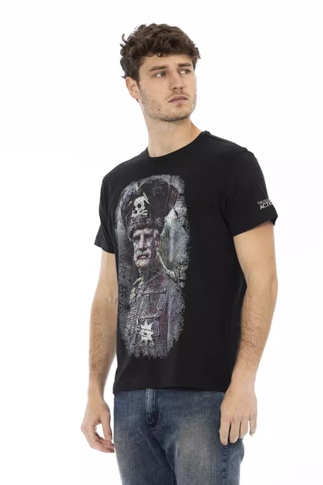 Camiseta de algodón negra para hombre Trussardi Action - Image 2
