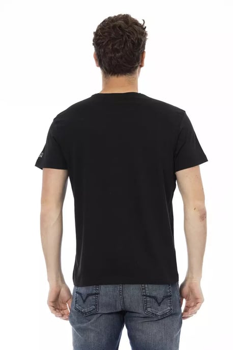Camiseta de algodón negra para hombre Trussardi Action - Image 3