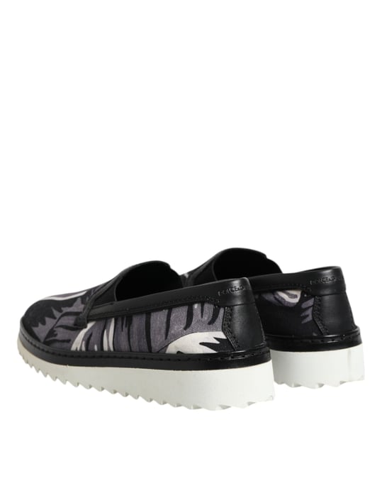 Zapatillas para Hombre Dolce & Gabbana Black Tropical Slip On - Image 5