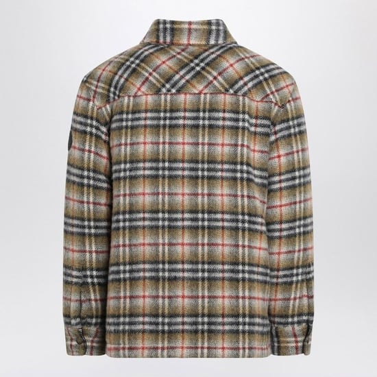 Chaqueta de Camisa de Lana a Cuadros Beige - Image 2