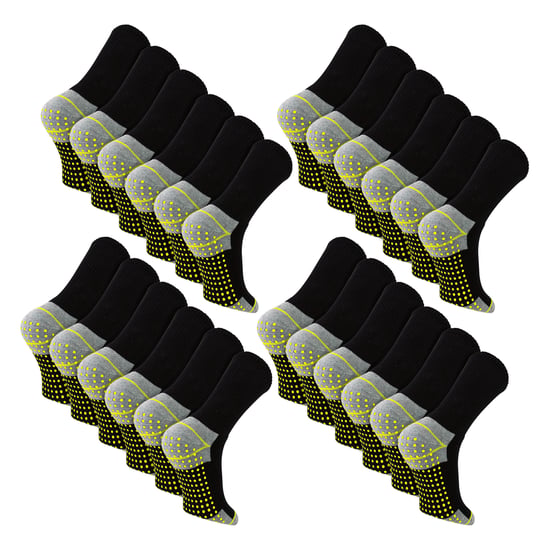 24 Pares de Calcetines de Trabajo para Hombre Antideslizantes | Calcetines de Bota Transpirables y Duraderos con Agarre - Image 1