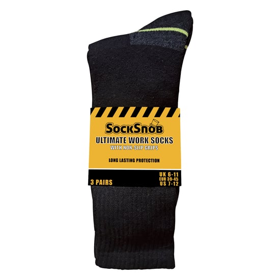 3 Pares de Calcetines de Trabajo para Hombre Antideslizantes | Calcetines de Bota Transpirables y Duraderos con Agarre - Image 2