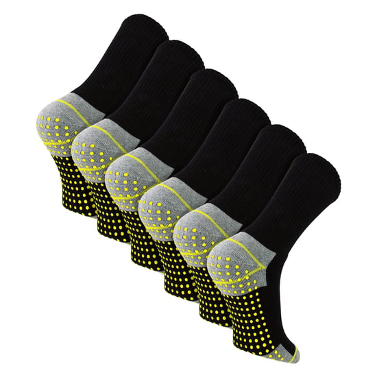 6 Pares de Calcetines de Trabajo para Hombre Antideslizantes | Calcetines de Bota Transpirables y Duraderos con Agarre - Image 1