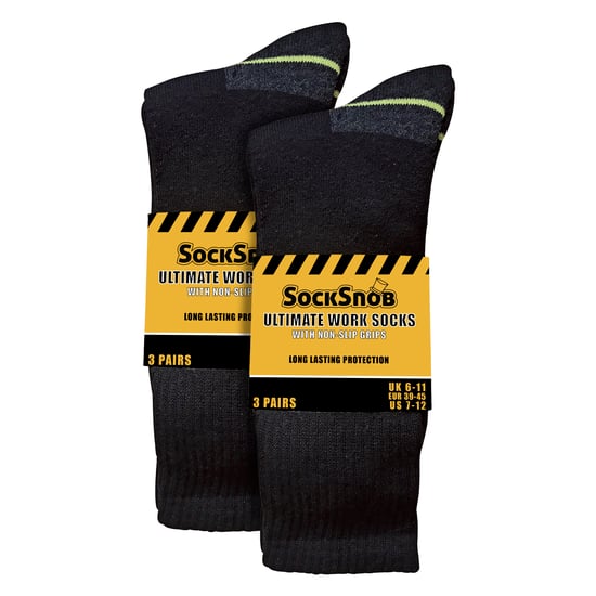 6 Pares de Calcetines de Trabajo para Hombre Antideslizantes | Calcetines de Bota Transpirables y Duraderos con Agarre - Image 2