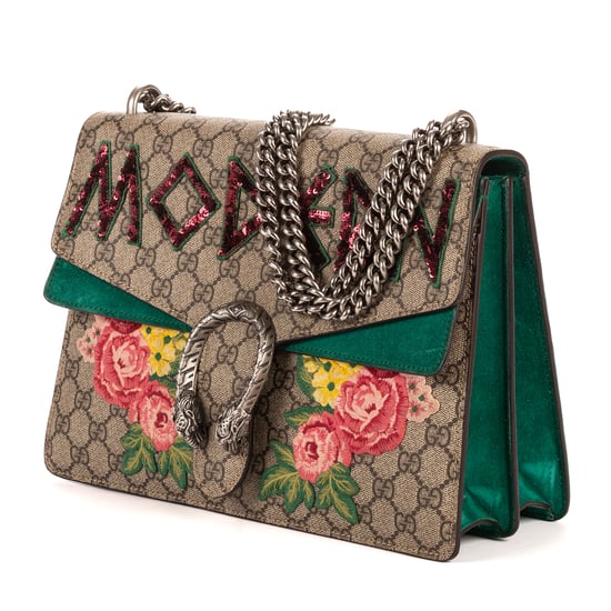 Gucci Dionysus Modern Sequin & Floral Embroidery Medium en Beige/Verde Lienzo recubierto - Image 2
