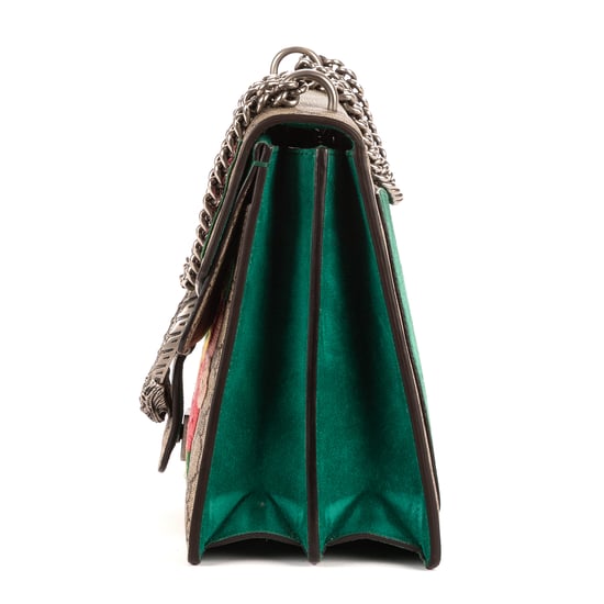 Gucci Dionysus Modern Sequin & Floral Embroidery Medium en Beige/Verde Lienzo recubierto - Image 3