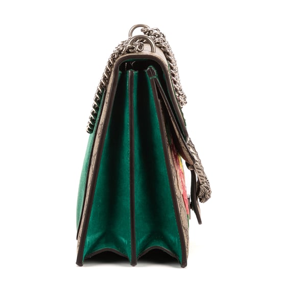 Gucci Dionysus Modern Sequin & Floral Embroidery Medium en Beige/Verde Lienzo recubierto - Image 4