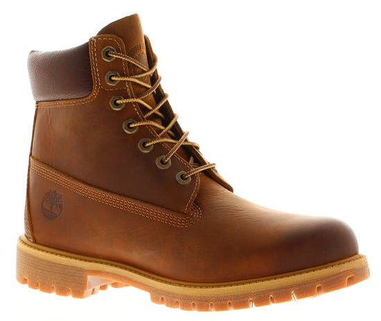 Botas Inteligentes para Hombre Timberland Premium de 6 Pulgadas con Cierre de Encaje Impermeables de Cuero Marrón - Image 1