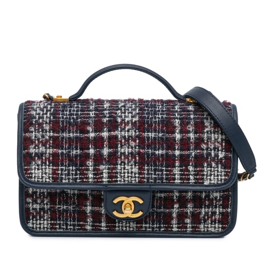 Cartera cruzada de tweed con solapa - Image 1