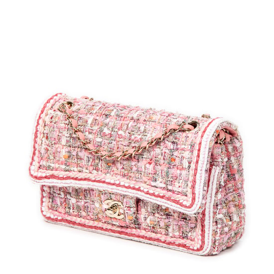 Chanel Tweed Classic Double Flap en Pink Lienzo - Image 2