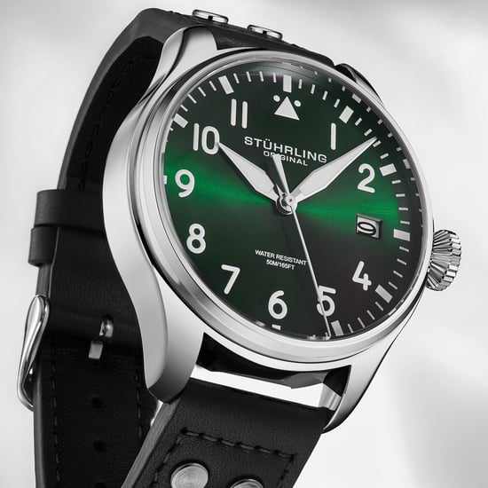 Reloj de piloto de cuarzo Stührling Airman 4078 para hombre de 43 mm - Image 2