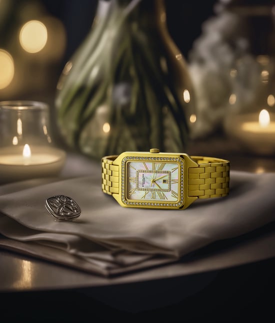 Reloj de cuarzo Stührling Lustra 4061 rectangular de moda con cristales de 32 mm - Image 4