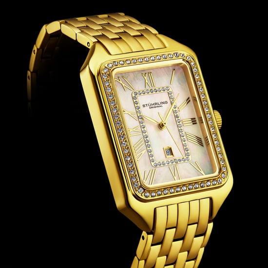 Reloj de cuarzo Stührling Lustra 4061 rectangular de moda con cristales de 32 mm - Image 5