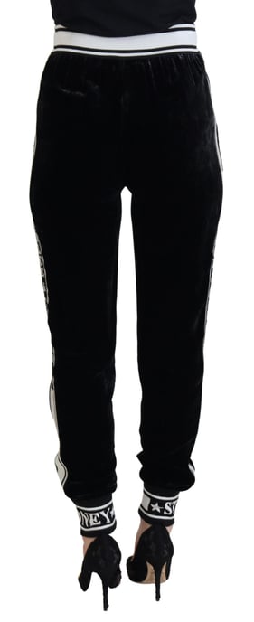 Pantalones de terciopelo negros con logo DG de Dolce & Gabbana - Image 3