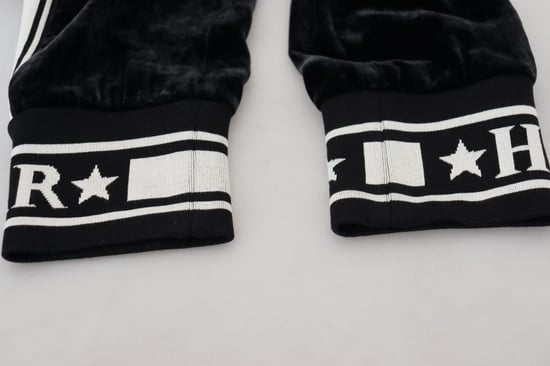Pantalones de terciopelo negros con logo DG de Dolce & Gabbana - Image 5