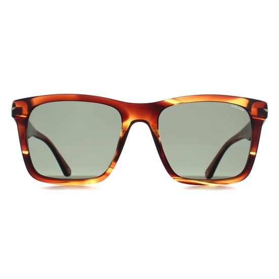 Police SPLN35 Champ 9 09N3 gafas de sol a rayas marrones brillantes verdes - Image 2