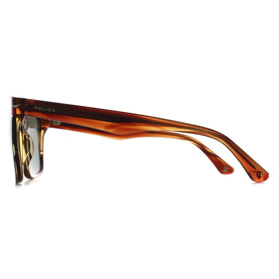 Police SPLN35 Champ 9 09N3 gafas de sol a rayas marrones brillantes verdes - Image 4