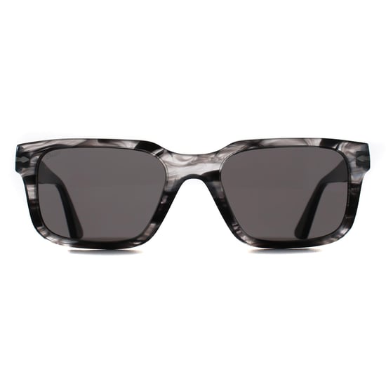 Persol PO3272S 1238B1 a rayas negro y gris gafas de sol gris oscuro - Image 2