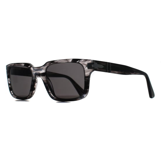 Persol PO3272S 1238B1 a rayas negro y gris gafas de sol gris oscuro - Image 3