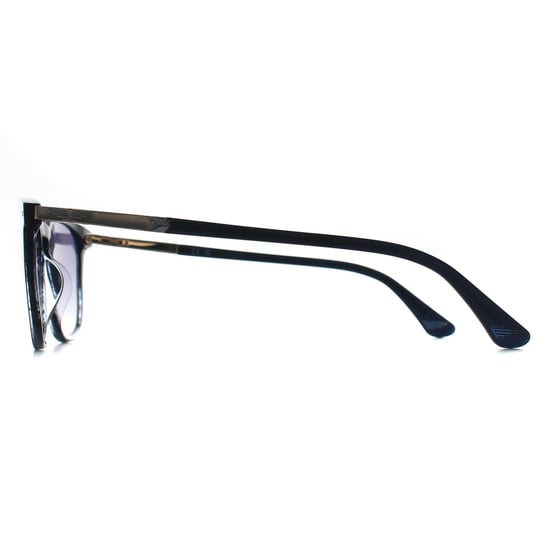 Police SPLQ86 Crossroads 5 0GBL gafas de sol a rayas brillantes azul humo gris degradado - Image 4